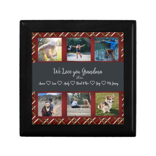  We Love You Grandma Custom 6 Photo Grid   Gift B Gift Box
