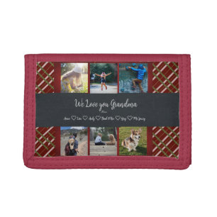 We Love You, Grandma Custom 6 Photo Grid Trifol Tri-fold Wallet