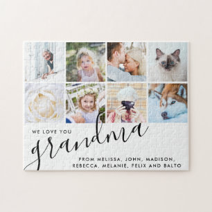 We Love You GrandMa! Custom Photo Gift Jigsaw Puzzle