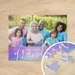 We Love You Grandma Custom Photo Gift Jigsaw Puzzle<br><div class="desc">Custom printed puzzles personalized with your photo and text. Add a special photo with your mother or grandmother for Mother's Day. Text reads "We Love You Grandma" or customize it with your own message. Use the design tools to add more photos, change the background and edit the text fonts and...</div>