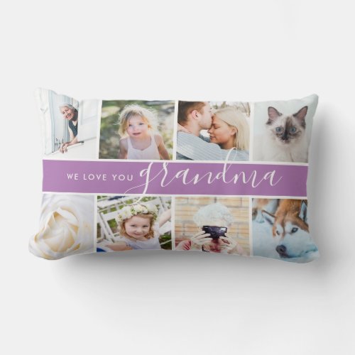 We love you Grandma Custom Photo Gift Lumbar Pillow