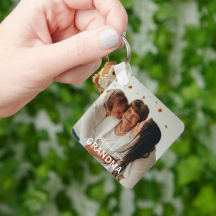 We love you grandma custom photo  keychain