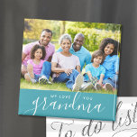 We Love You Grandma Custom Photo Magnet<br><div class="desc">Affordable custom printed magnets personalized with your photos and text. Add a special photo with your mother or grandmother for Mother's Day. Text reads "We Love You Grandma" or customize it with your own message. Use the design tools to add more photos, change the background color and edit the text...</div>