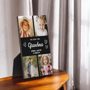 We Love You Grandma Family Modern Photo Collage Plaque