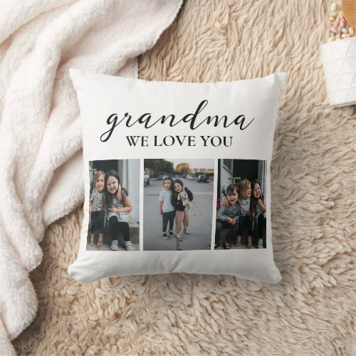 We Love You Grandma Grandchildren Photo Gifts Throw Pillow