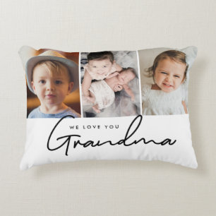 We love you Grandma Grandchildren photos Accent Pillow