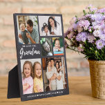 We Love You Grandma Grandkids 6 Photo Chalkboard Plaque<br><div class="desc">Customized photo plaque gift for grandma personalized with grandchildren photos and names.Makes a special, memorable and unique keepsake gift for holidays, birthday, grandparents day, mothers day and Christmas.</div>