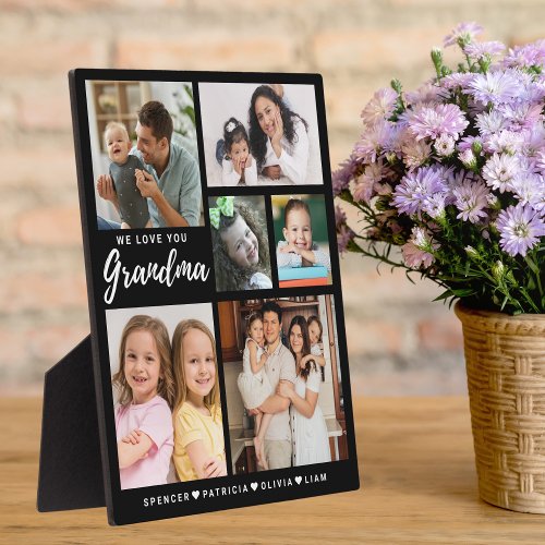 We Love You Grandma Grandkids 6 Photo Collage Plaque