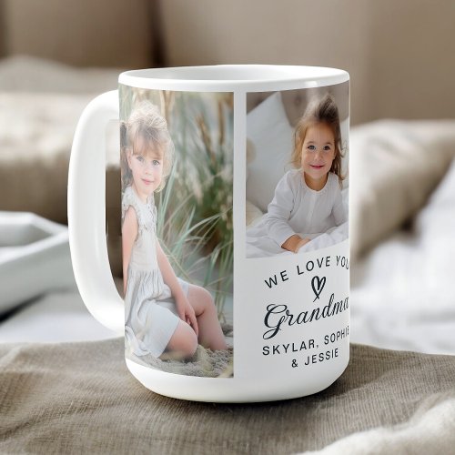 We Love You Grandma Grandkids Photo Collage Coffee Mug