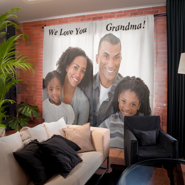 We Love You Grandma Grandmother Family Photo  Blackout Curtains (We Love You Grandma Grandmother Family Photo Blackout Curtains make a great gift to give. )