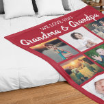 We Love You Grandma & Grandpa Photo Collage Fleece Blanket<br><div class="desc">Give your grandma and Grandpa something special this christmas or any other occassion! Wrap them up in this gorgeous photo collage blanket with text tht reads 'WE LOVE YOU GRANDMA AND GRANDPA' . The font style, size and color can be changed by clicking on the customize further link after personalizing....</div>