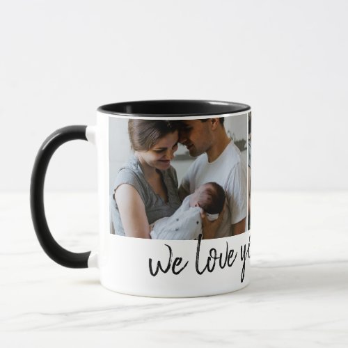 we love you grandma modern photo Grandparents Day Mug