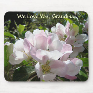 We Love You GRANDMA! Mousepad Apple Blossoms