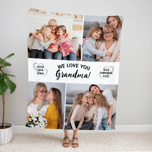We Love You Grandma! Multi-Photo Sherpa Blanket