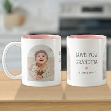 We Love You Grandma Nana 2 Photo Arch & Name 11 oz