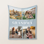 We Love You Grandma Personalized 4 Photo Collage Fleece Blanket<br><div class="desc">Say we love you to grandma this holiday season with a personalized Christmas gift blanket featuring 4 of your favorite photos and grandchildren kids names. All text in this design is editable so you can add your own message or text. Available in a variety colors,  styles and products.</div>