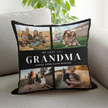 We Love You Grandma Personalized 4 Photo Collage Throw Pillow<br><div class="desc">Say we love you to grandma this holiday season with a personalized Christmas gift throw pillow featuring 4 of your favorite photos and grandchildren kids names and . All text in this design is editable so you can add your own message or text. Available in a variety colors, styles and...</div>