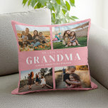 We Love You Grandma Personalized 4 Photo Collage Throw Pillow<br><div class="desc">Say we love you to grandma this holiday season with a personalized Christmas gift throw pillow featuring 4 of your favorite photos and grandchildren kids names and . All text in this design is editable so you can add your own message or text. Available in a variety colors, styles and...</div>