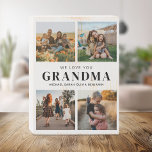 We Love You Grandma Personalized 4 Photo Collage Wooden Box Sign<br><div class="desc">Say we love you to grandma this holiday season with a personalized Christmas gift wood sign featuring 4 of your favorite photos and grandchildren kids names. All text in this design is editable so you can add your own message or text. Available in a variety colors,  styles and products.</div>