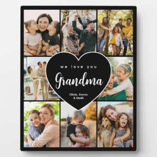 We Love You Grandma Personalized 8 Photo Collage Plaque