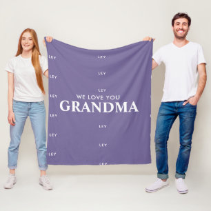 We Love You Grandma Personalized Kids Names Fleece Blanket