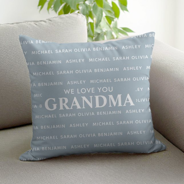 We Love You Grandma Personalized Kids Names Throw Pillow (Creator Uploaded)
