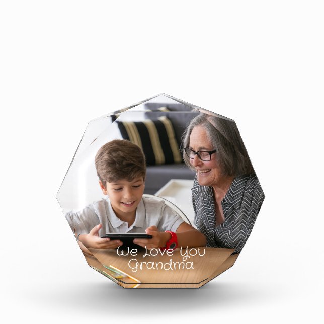 “We Love You Grandma” Personalized Photo Block (Front)