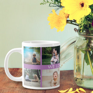 We Love You Grandma Personalized Photo Collage Giant Coffee Mug