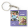 We Love You Grandma Personalized Photos Purple Key Keychain