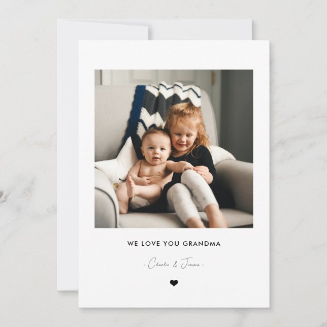 We Love You Grandma Photo Card from Grandkids  (Front)