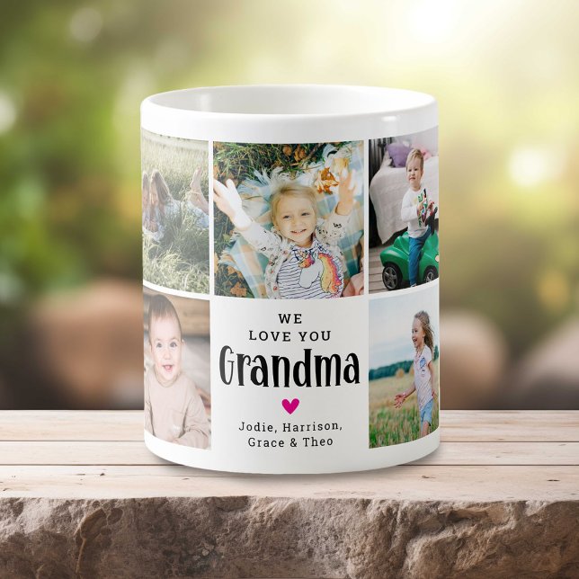 'We Love You Grandma' Photo Collage Cute Coffee Mug (Creator Uploaded)