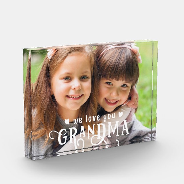 We Love You Grandma Photo Custom Color Block (Left)
