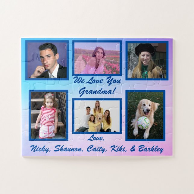 "We Love you Grandma" Photo Gift Jigsaw Puzzle (Horizontal)