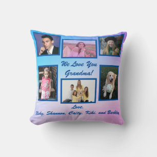 "We Love you Grandma" Photo Gift Throw Pillow