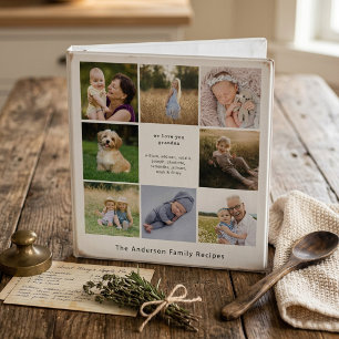 we love you grandma photo grid family recipes 3 ring binder