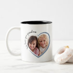 We Love You Grandma Photo Heart Two-Tone Coffee Mug<br><div class="desc">This cute heart-shaped photo design makes the perfect gift!</div>