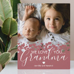 We Love You Grandma Photo Plaque<br><div class="desc">Personalized grandmother photo plaque featuring a precious family photo,  a modern cute heart border design,  the saying "we love you grandma",  and the childrens names.</div>