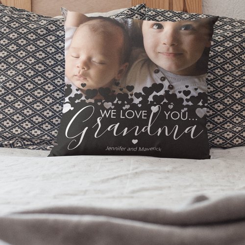 We Love You Grandma Photo Throw Pillow