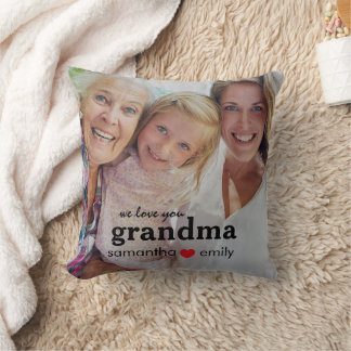 we love you grandma photo  throw pillow