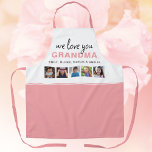We love you Grandma Pink Grandchildren 5 Photo  Apron<br><div class="desc">Cute and Modern We love you Grandma Pink Grandchildren 5 Photo Apron.Custom 5 photos of grandchildren. The text We love you Grandma is in modern and trendy black script and pink bold font. Create your own personalized gift for a grandmother for Mother`s Day, birthday or Christmas and add your names...</div>