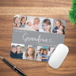 We Love you Grandma Script 8 Photo Modern Mouse Pad<br><div class="desc">This 8-photo collage grey modern mousepad features the heartfelt message, "we love you Grandma" with a cute heartwith the names of beloved grandchildren. An ideal gift for your grandmother, the 8-photo template can be personalized with own pictures and text, transforming it into a cherished keepsake to be treasured for years...</div>