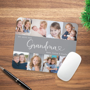We Love you Grandma Script 8 Photo Modern Mouse Pad