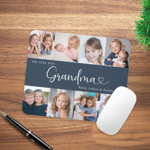 We Love you Grandma Script 8 Photo Modern Mouse Pad