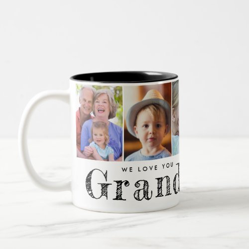We love you Grandmother Grandchildren photos Two_Tone Coffee Mug