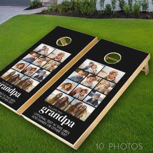 We Love You Grandpa - 10 Photo Collage - Modern Cornhole Set