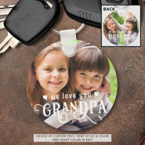 We Love You Grandpa 1-2 Photos Custom Color Keychain