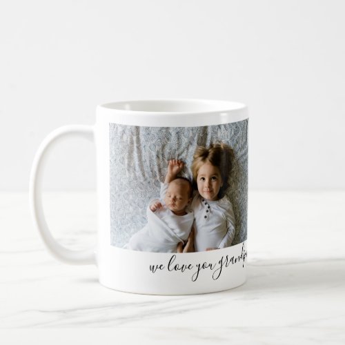 We Love You Grandpa 2 Photo Personalized Mugs