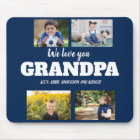We Love You Grandpa 4 Photo Navy Blue