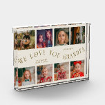 We Love You Grandpa 8 Photo Grid Cream Acrylic Award<br><div class="desc">Modern and minimal photo block to gift your grandpa featuring typography font that says "we love you grandpa" with 8 square pictures. Perfect for a father's day or birthday gift. Color is cream.</div>