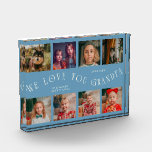 We Love You Grandpa 8 Photo Grid Denim Blue Acrylic Award<br><div class="desc">Modern and minimal photo block to gift your grandpa featuring typography font that says "we love you grandpa" with 8 square pictures. Perfect for a father's day or birthday gift. Color is denim blue.</div>